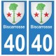 40 Biscarrosse autocollant plaque blason armoiries stickers département ville