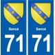 71 Sancé blason autocollant plaque stickers ville