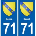 71 Sancé blason autocollant plaque stickers ville