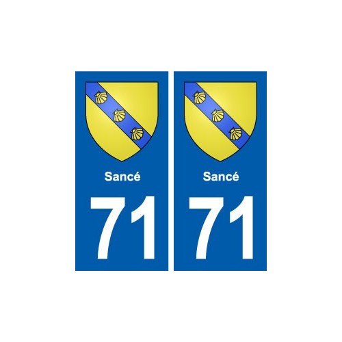 71 Sancé blason autocollant plaque stickers ville