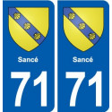 71 Sancé blason autocollant plaque stickers ville