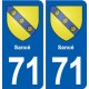 71 Sancé blason autocollant plaque stickers ville