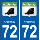 72 Arçonnay blason autocollant plaque stickers ville
