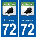 72 Arçonnay blason autocollant plaque stickers ville