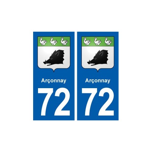 72 Arçonnay blason autocollant plaque stickers ville
