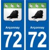 72 Arçonnay blason autocollant plaque stickers ville