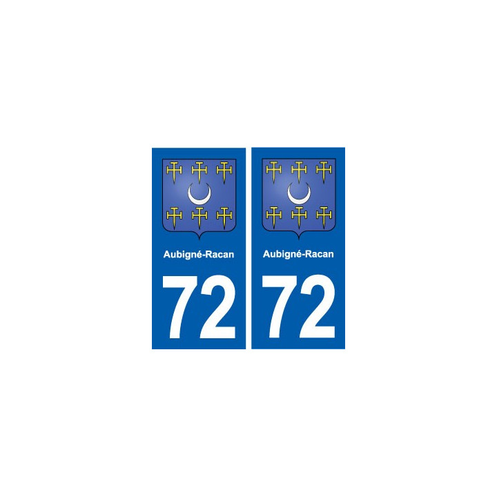 72 Aubigné-Racan blason autocollant plaque stickers ville