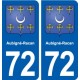 72 Aubigné-Racan blason autocollant plaque stickers ville