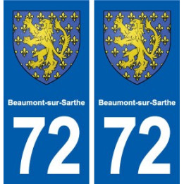 72 Beaumont-sur-Sarthe blason autocollant plaque stickers ville