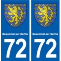 72 Beaumont-sur-Sarthe blason autocollant plaque stickers ville