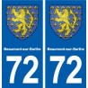 72 Beaumont-sur-Sarthe blason autocollant plaque stickers ville