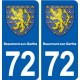 72 Beaumont-sur-Sarthe blason autocollant plaque stickers ville
