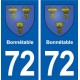 72 Bonnétable blason autocollant plaque stickers ville