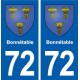 72 Bonnétable blason autocollant plaque stickers ville