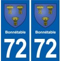 72 Bonnétable blason autocollant plaque stickers ville