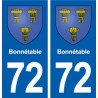 72 Bonnétable blason autocollant plaque stickers ville