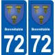 72 Bonnétable blason autocollant plaque stickers ville