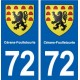 72 Cérans-Foulletourte escudo de armas de la etiqueta engomada de la placa de pegatinas de la ciudad