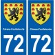 72 Cérans-Foulletourte blason autocollant plaque stickers ville