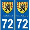 72 Cérans-Foulletourte blason autocollant plaque stickers ville