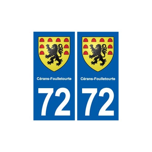 72 Cérans-Foulletourte blason autocollant plaque stickers ville