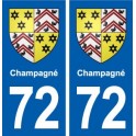 72 Champagné blason autocollant plaque stickers ville