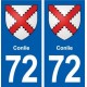 72 Conlie blason autocollant plaque stickers ville