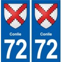 72 Conlie blason autocollant plaque stickers ville