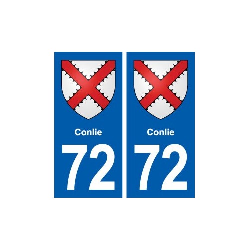 72 Conlie blason autocollant plaque stickers ville