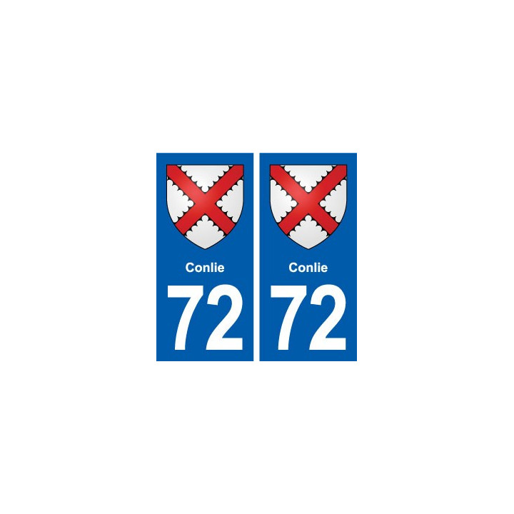 72 Conlie blason autocollant plaque stickers ville