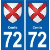 72 Conlie blason autocollant plaque stickers ville
