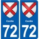 72 Conlie blason autocollant plaque stickers ville