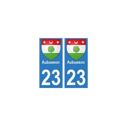23 Aubusson autocollant plaque blason armoiries stickers département
