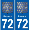 72 Connerré  blason autocollant plaque stickers ville