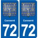 72 Connerré  blason autocollant plaque stickers ville
