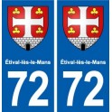 72 Étival-lès-le-Mans blason autocollant plaque stickers ville