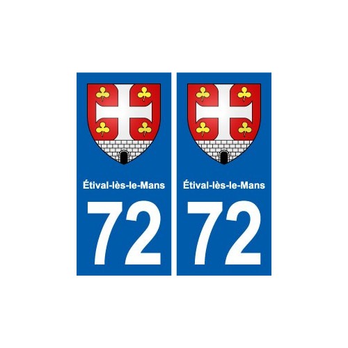 72 Étival-lès-le-Mans blason autocollant plaque stickers ville