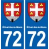 72 Étival-lès-le-Mans blason autocollant plaque stickers ville