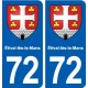 72 Étival-lès-le-Mans blason autocollant plaque stickers ville