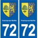 72 Fresnay-sur-Sarthe  blason autocollant plaque stickers ville