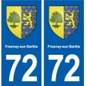72 Fresnay-sur-Sarthe  blason autocollant plaque stickers ville