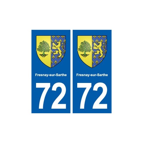 72 Fresnay-sur-Sarthe  blason autocollant plaque stickers ville