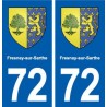 72 Fresnay-sur-Sarthe  blason autocollant plaque stickers ville
