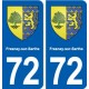 72 Fresnay-sur-Sarthe  blason autocollant plaque stickers ville