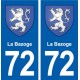 72 La Bazoge blason autocollant plaque stickers ville