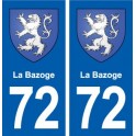 72 La Bazoge blason autocollant plaque stickers ville