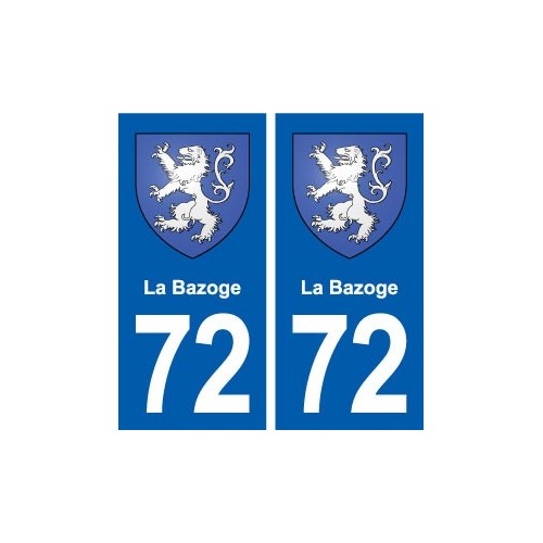72 La Bazoge blason autocollant plaque stickers ville