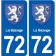 72 La Bazoge blason autocollant plaque stickers ville
