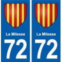 72 La Milesse blason autocollant plaque stickers ville