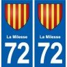 72 La Milesse blason autocollant plaque stickers ville